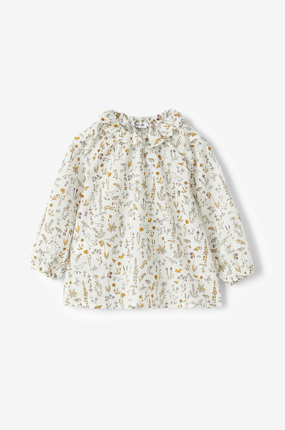 Baby-Bluse mit Tier- und Blütenprints