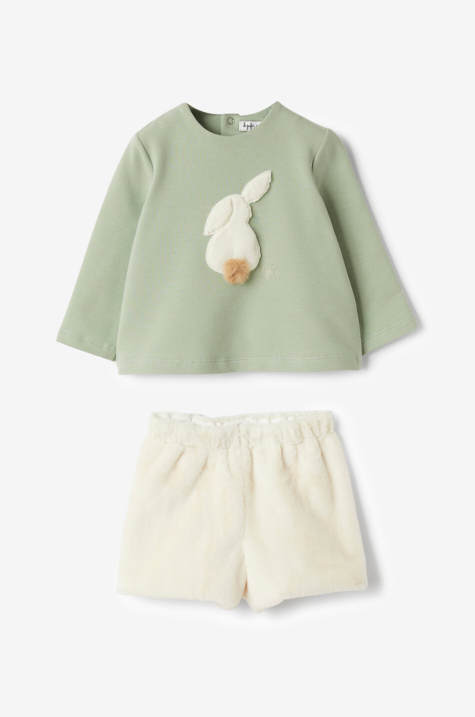 IL GUFO Ensemble short et T-shirt bébé à application lapin Bébé ROSE CLAIR 2