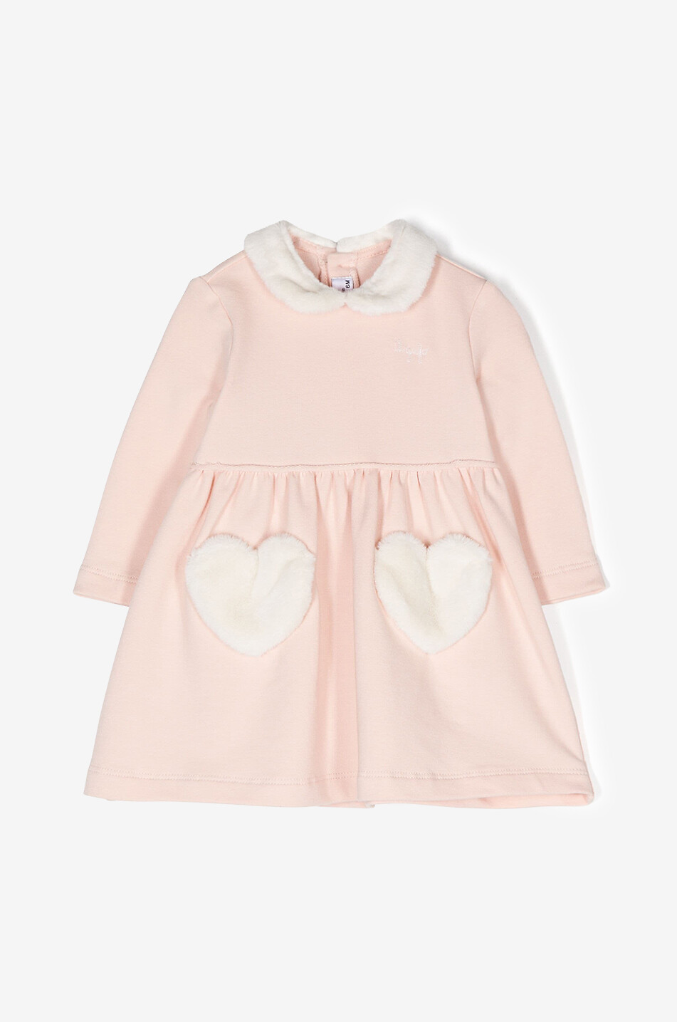 Baby-Sweatkleid mit Herzaufnähern
