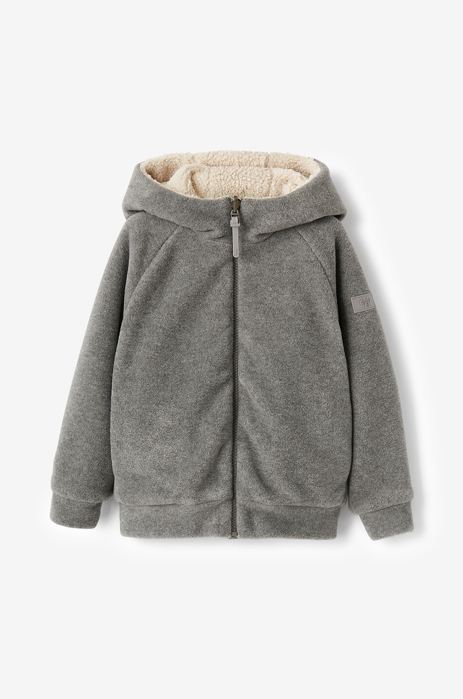 Sweat-shirt zippé à capuche en polaire et peluche enfant