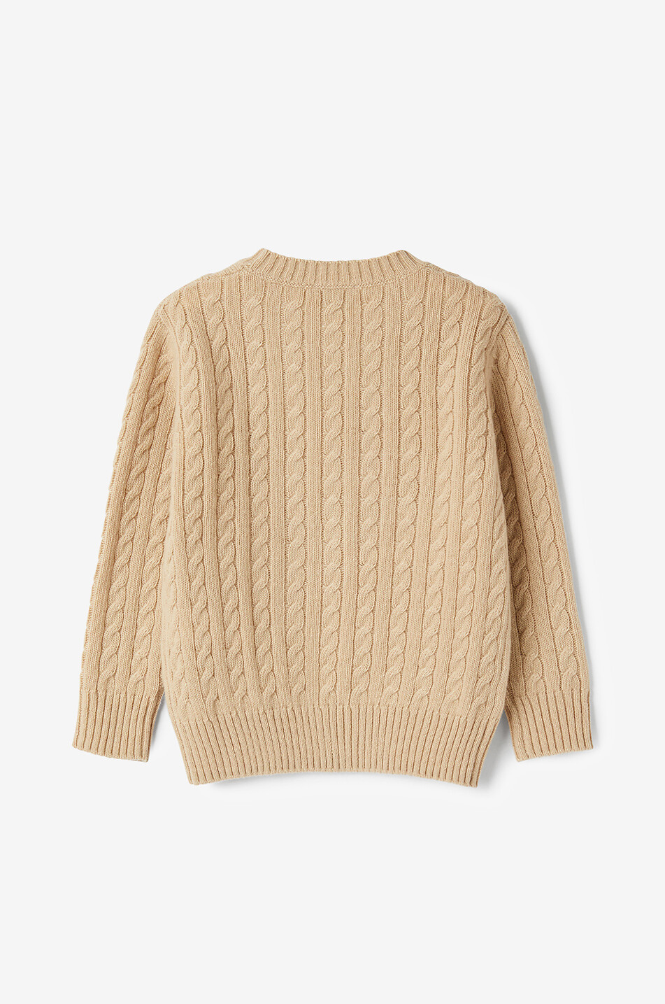 Cable-knit crewneck boys' wool jumper