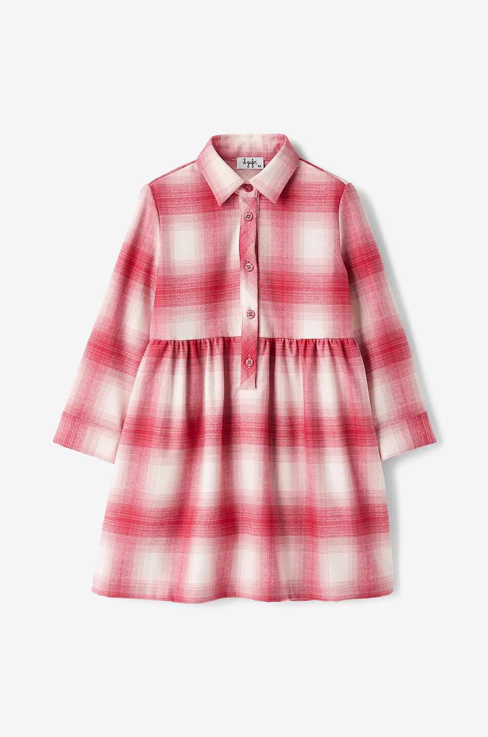 Robe chemise en flanelle à carreaux fille