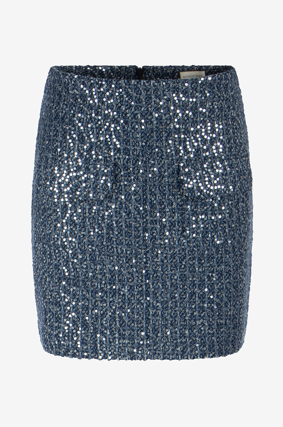 Paris sequin-adorned fitted tweed miniskirt