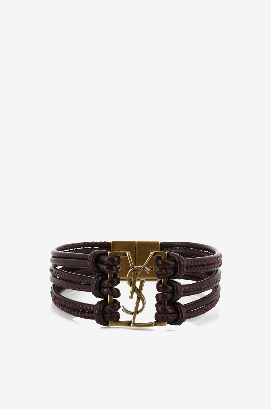 SAINT LAURENT PARIS Babylone multi-strand leather bracelet Women BLACK 1