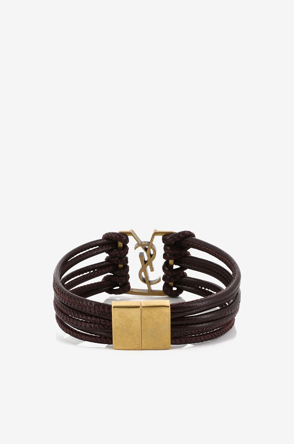 SAINT LAURENT PARIS Babylone multi-strand leather bracelet Women BLACK 2