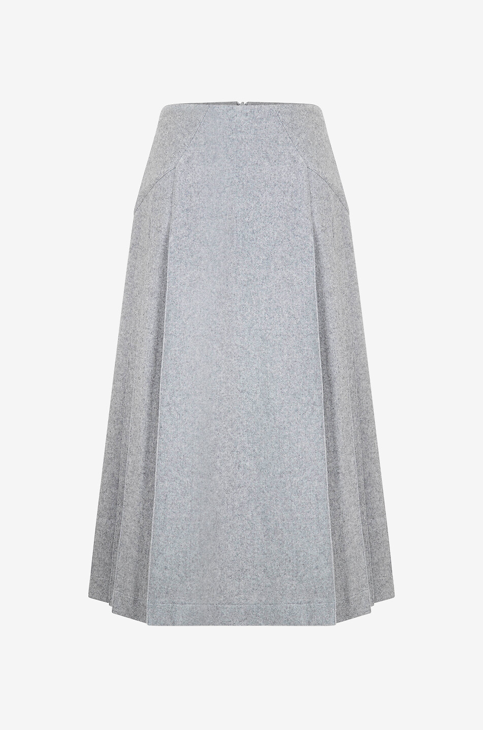 Midirock aus Wollmix mit plissierten Seiten