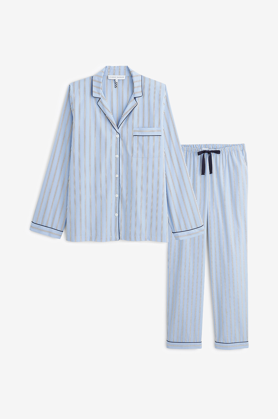 LAURENCE TAVERNIER Ensemble de pyjama en coton rayé Essentiel Femme BLEU CLAIR 1