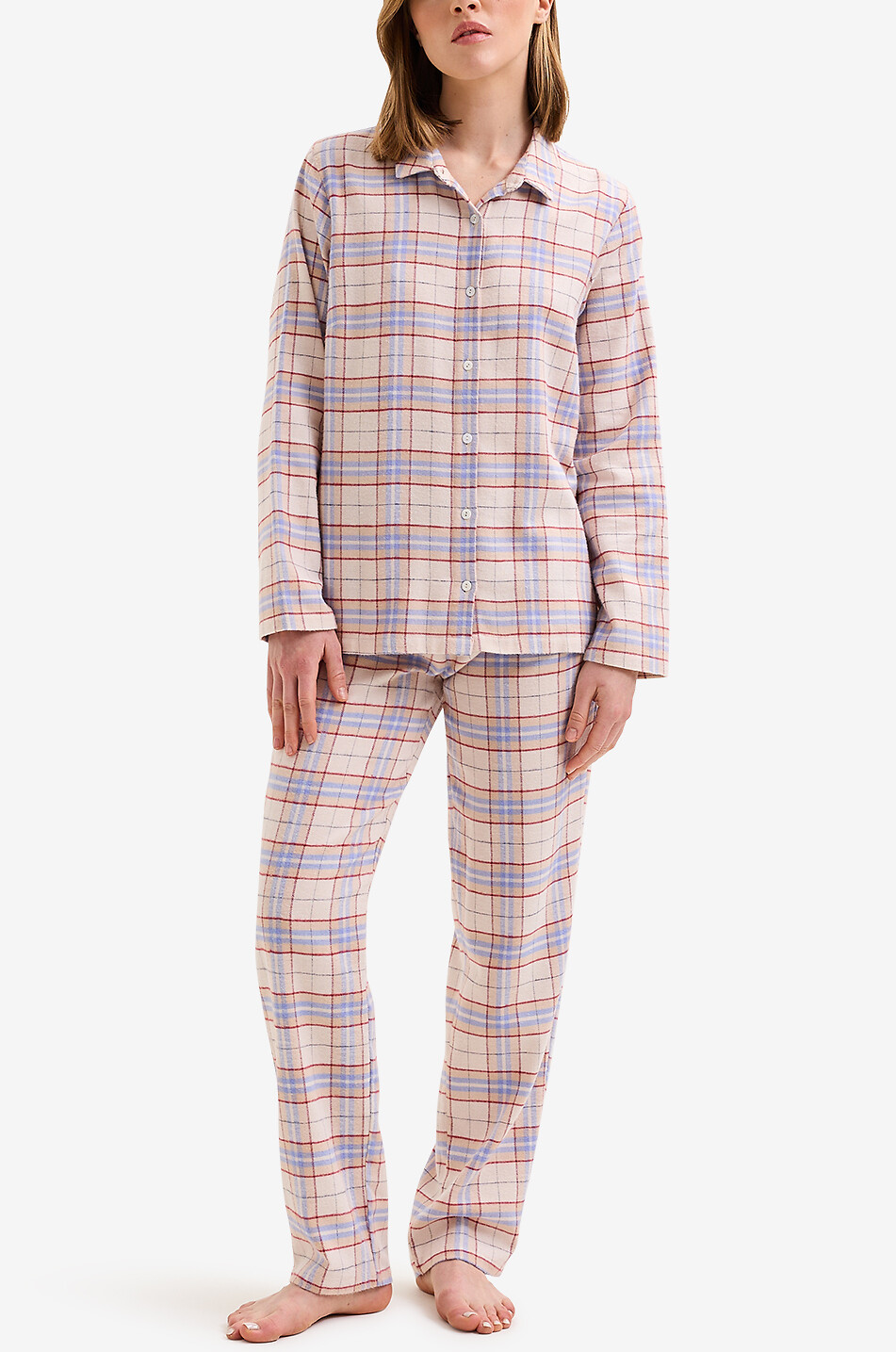 Kariertes Pyjama-Set aus Flanell Jane