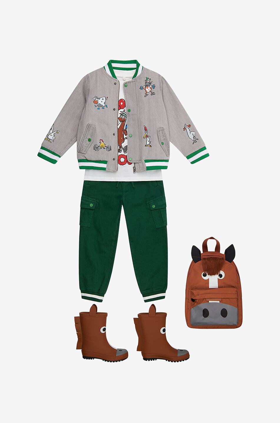 Horse boys' rain boots