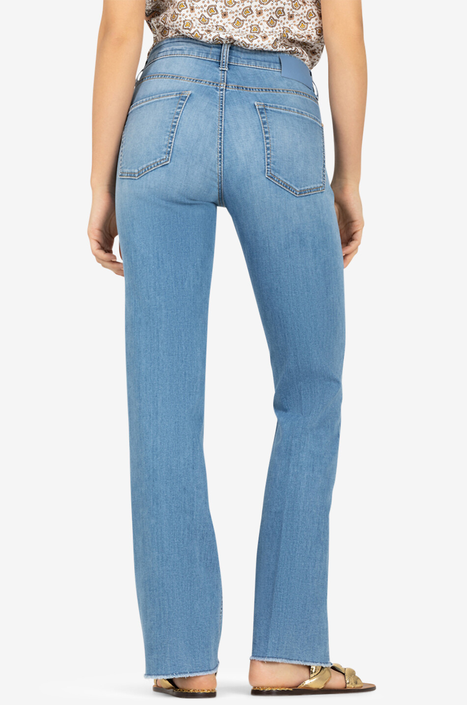 CAMBIO Jean bootcut délavé en coton Paris Femme BLEU 4