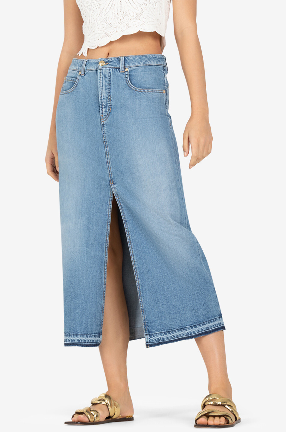 CAMBIO Rock aus Baumwoll- und Lyocell-Denim Hailey Damen BLAU 3