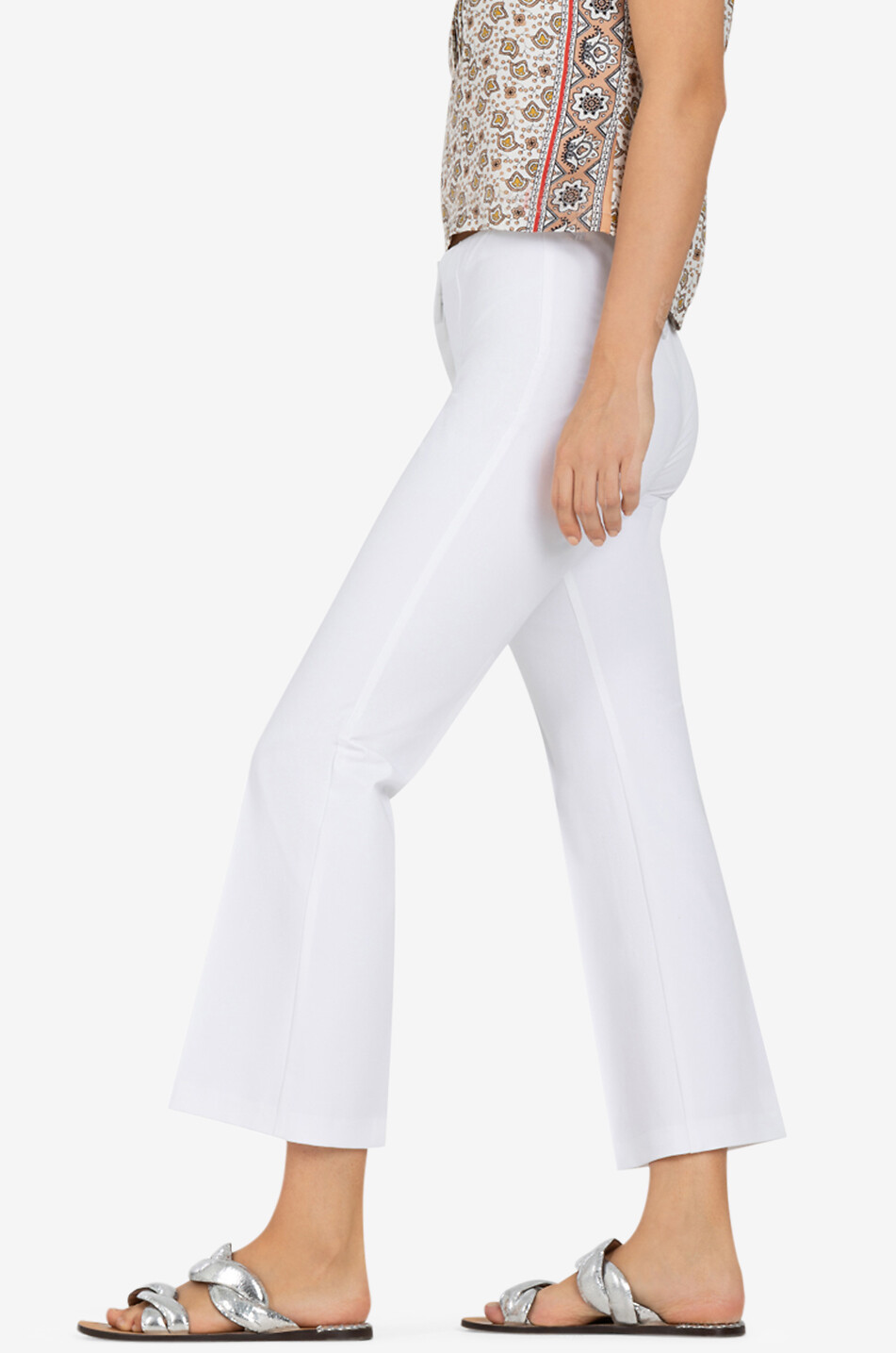 CAMBIO Ausgestellte verkürzte Gabardinehose Ros Easy Kick Damen WEISS 4