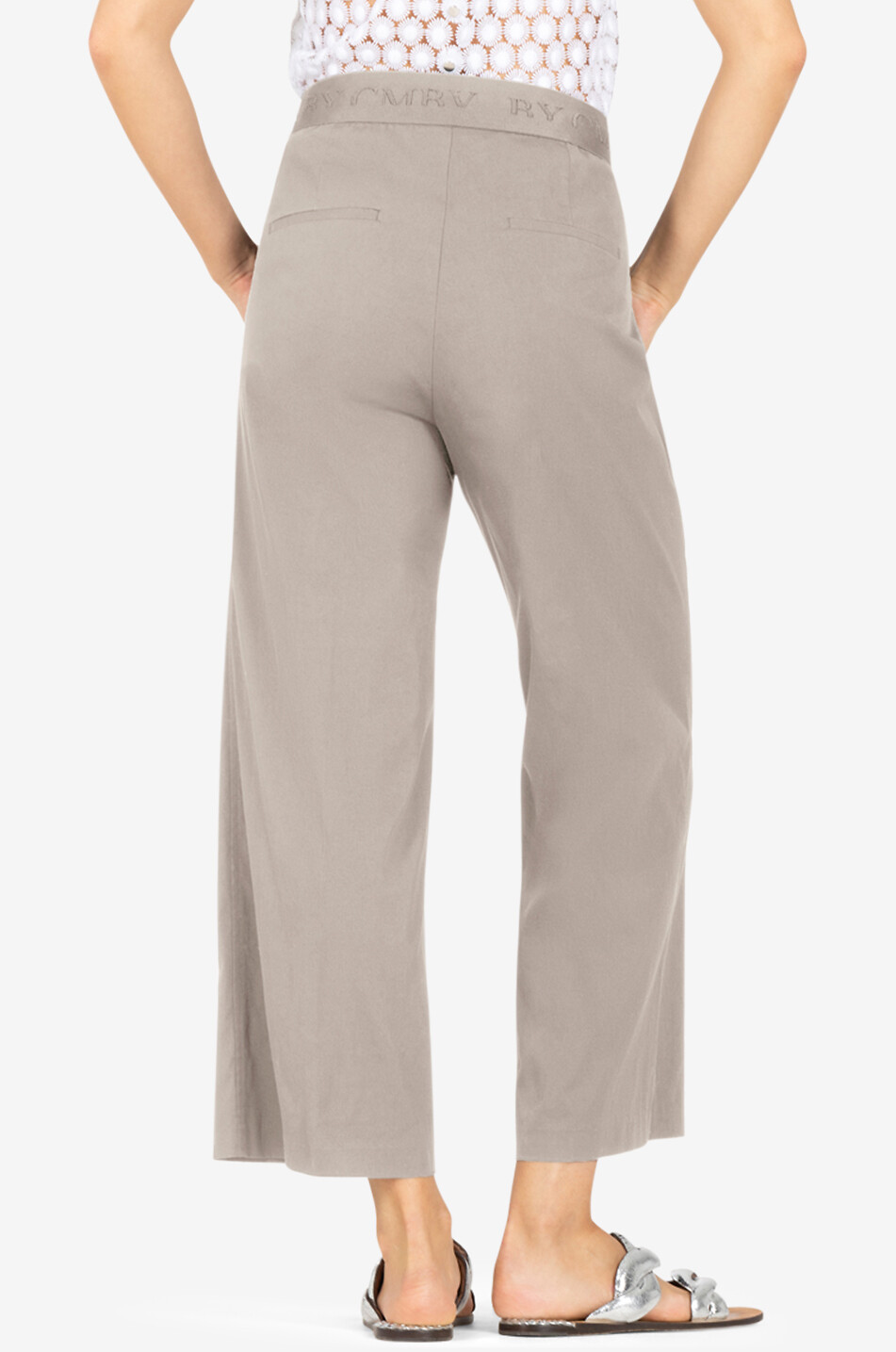 CAMBIO Cameron Utility cropped wide-leg poplin trousers Women BEIGE 4