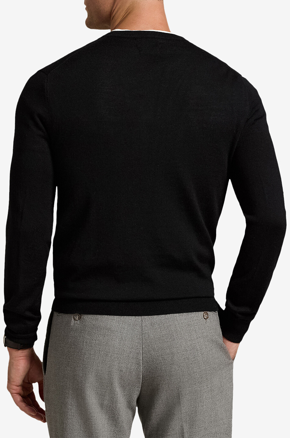 POLO RALPH LAUREN Pony washable wool slim-fit crewneck jumper Men BLACK 3