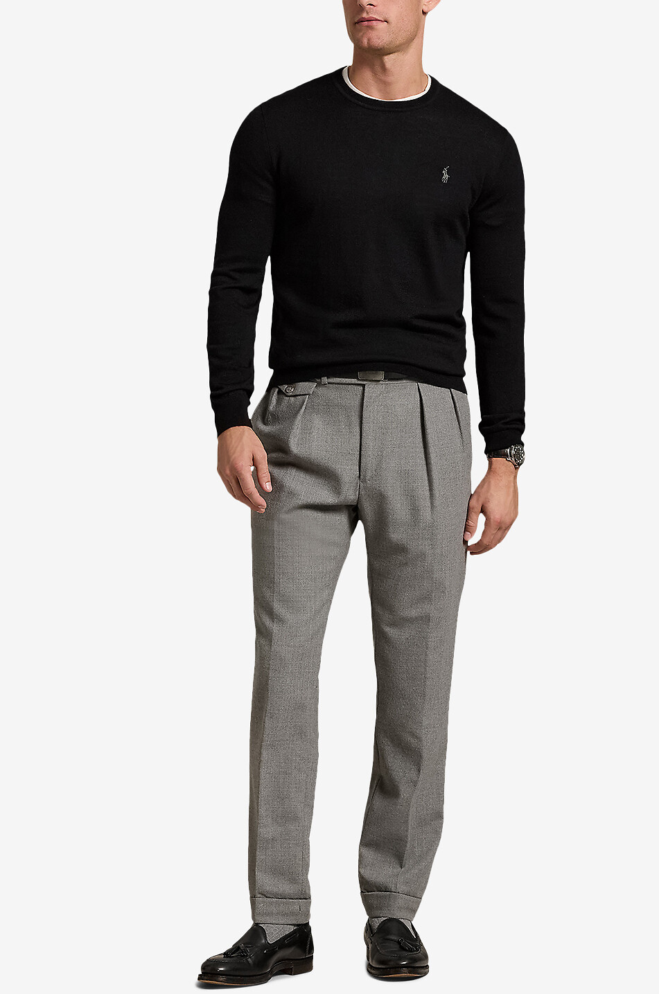 POLO RALPH LAUREN Pony washable wool slim-fit crewneck jumper Men BLACK 4