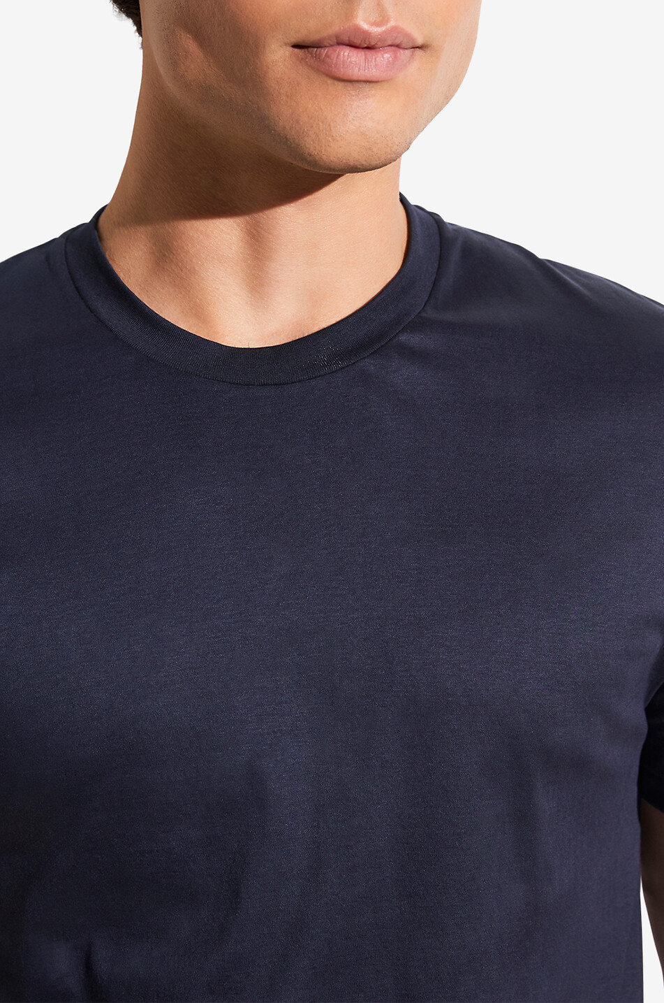 ZIMMERLI Sea Island cotton short-sleeved T-shirt Men DARK BLUE 3