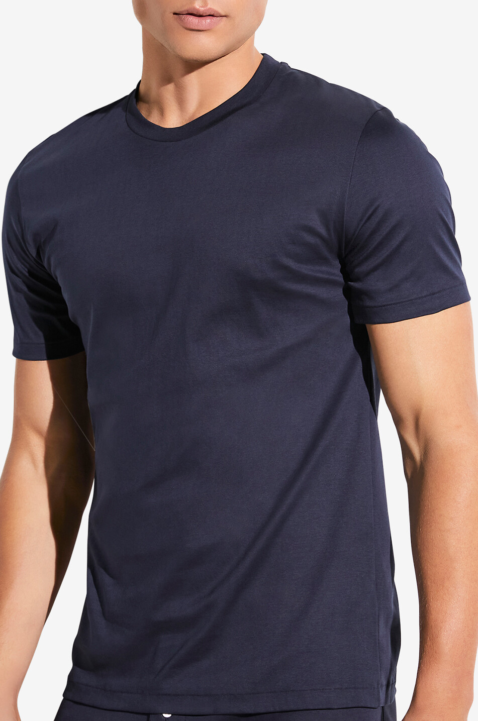 ZIMMERLI Sea Island cotton short-sleeved T-shirt Men DARK BLUE 2