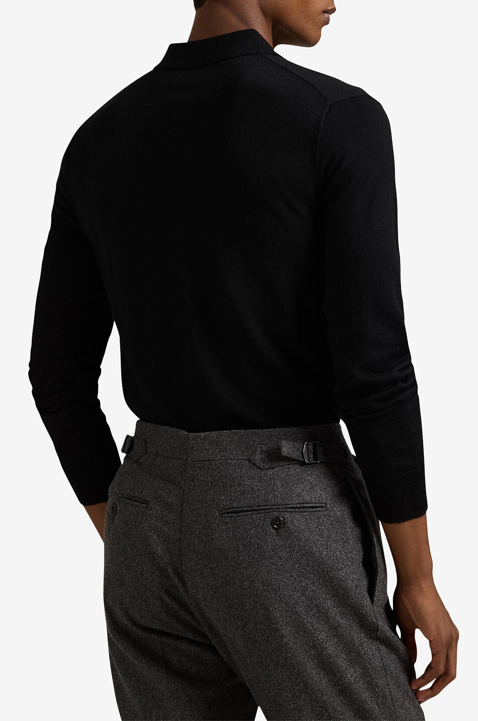 POLO RALPH LAUREN Pony fitted wool polo jumper Men BLACK 3