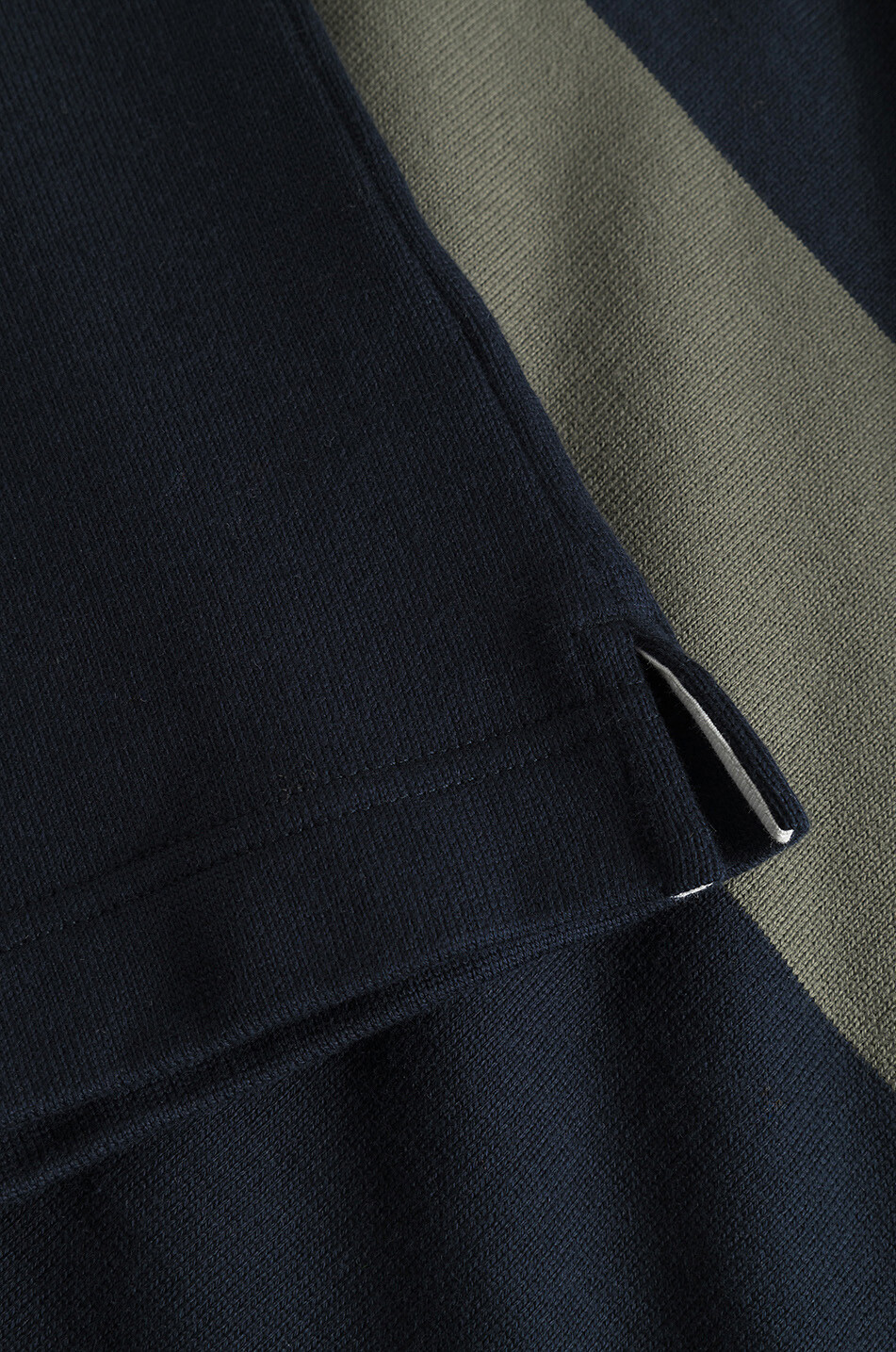 Ruben striped long-sleeved fleece polo shirt