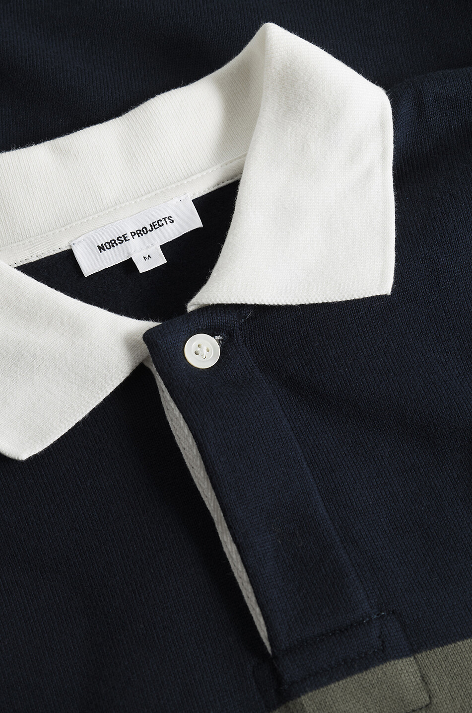 NORSE PROJECTS Polo rayé à manches longues en molleton Ruben Homme BLEU FONCE 4