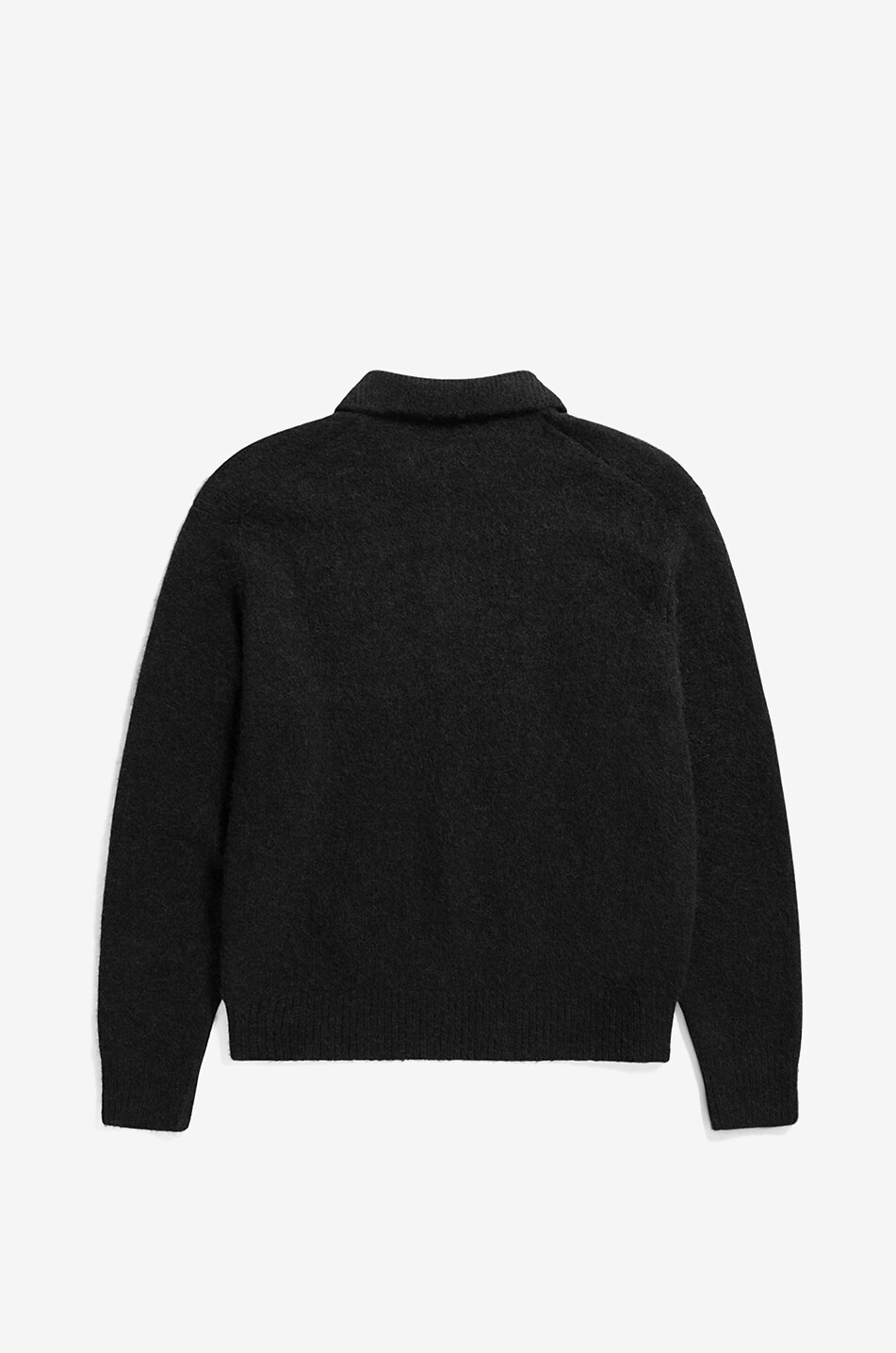 NORSE PROJECTS Pull polo en laine alpaga Rasmus Brushed Homme NOIR 2