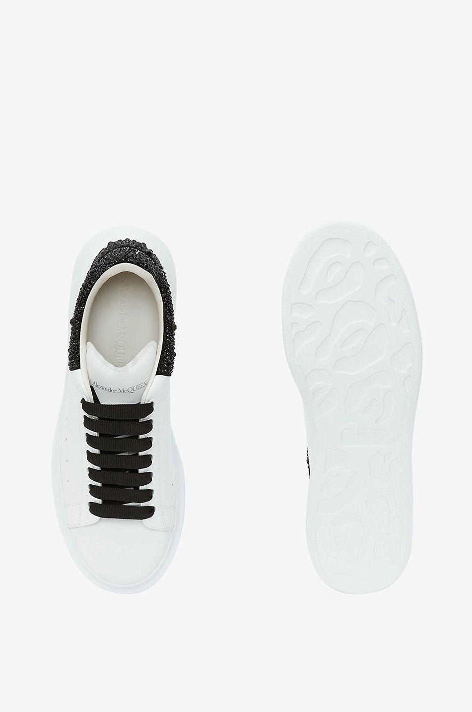 ALEXANDER McQUEEN Baskets basses en cuir lisse à clous Oversize Homme BLANC 4