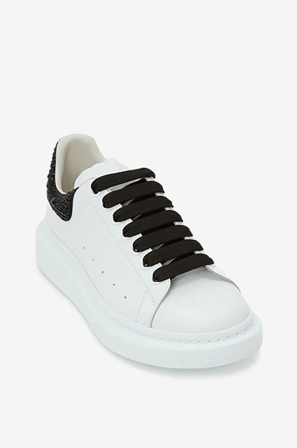 ALEXANDER McQUEEN Baskets basses en cuir lisse à clous Oversize Homme BLANC 1
