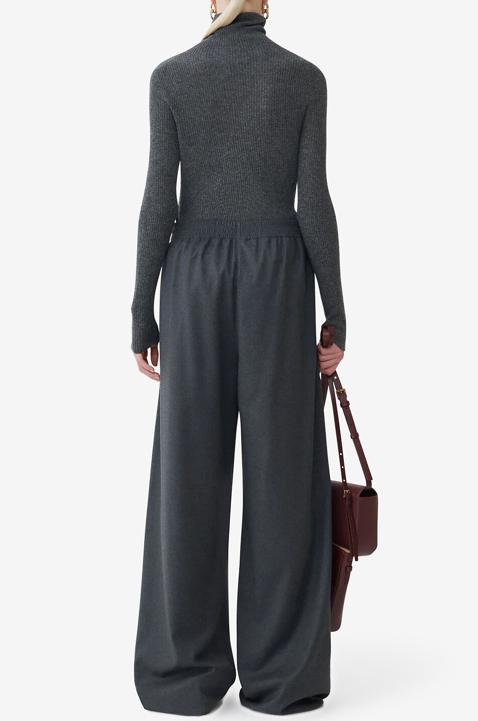 Woll-Flanell-Hose mit weitem Bein Amelia