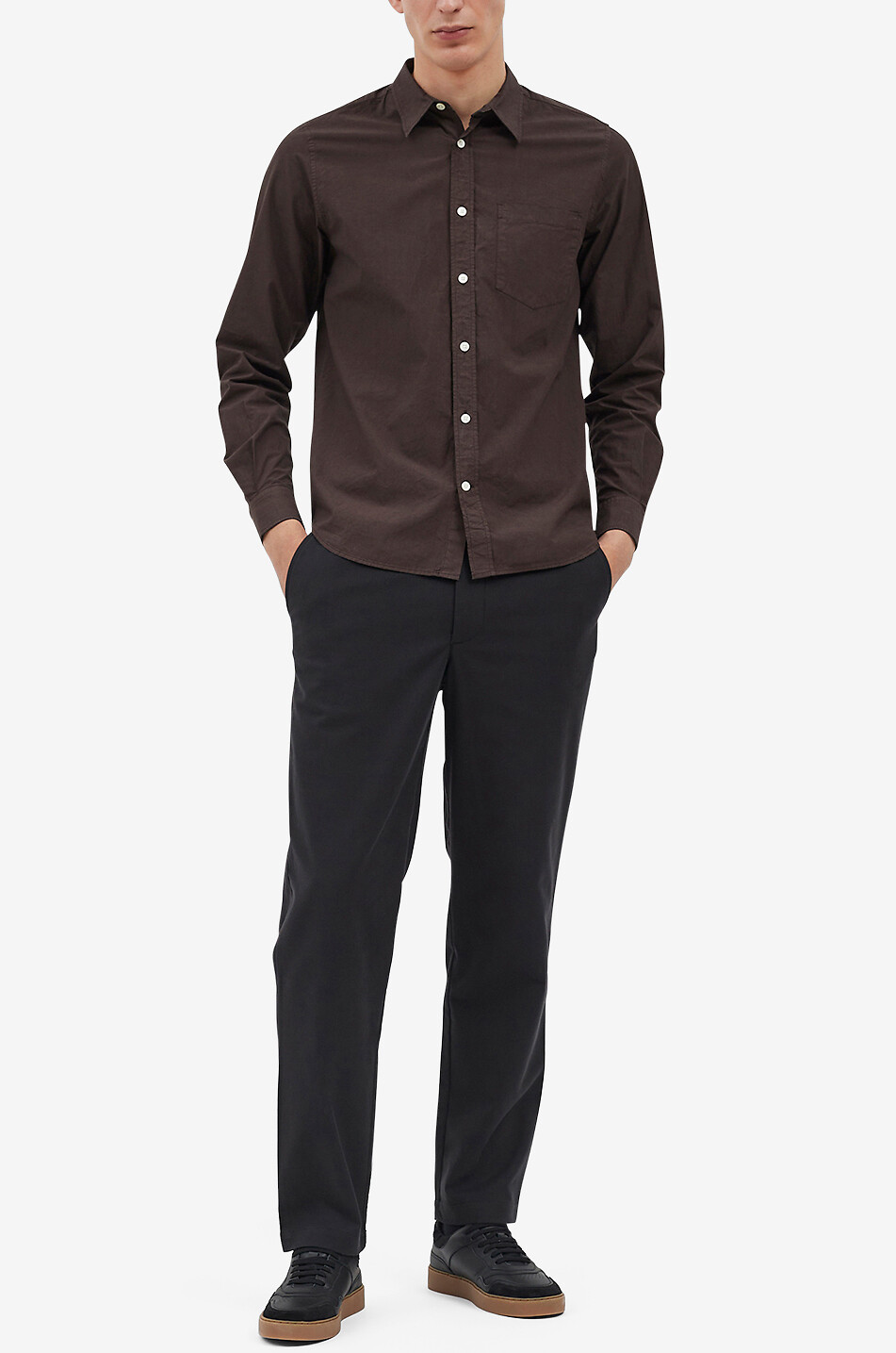 Pantalon droit décontracté en sergé Ezra