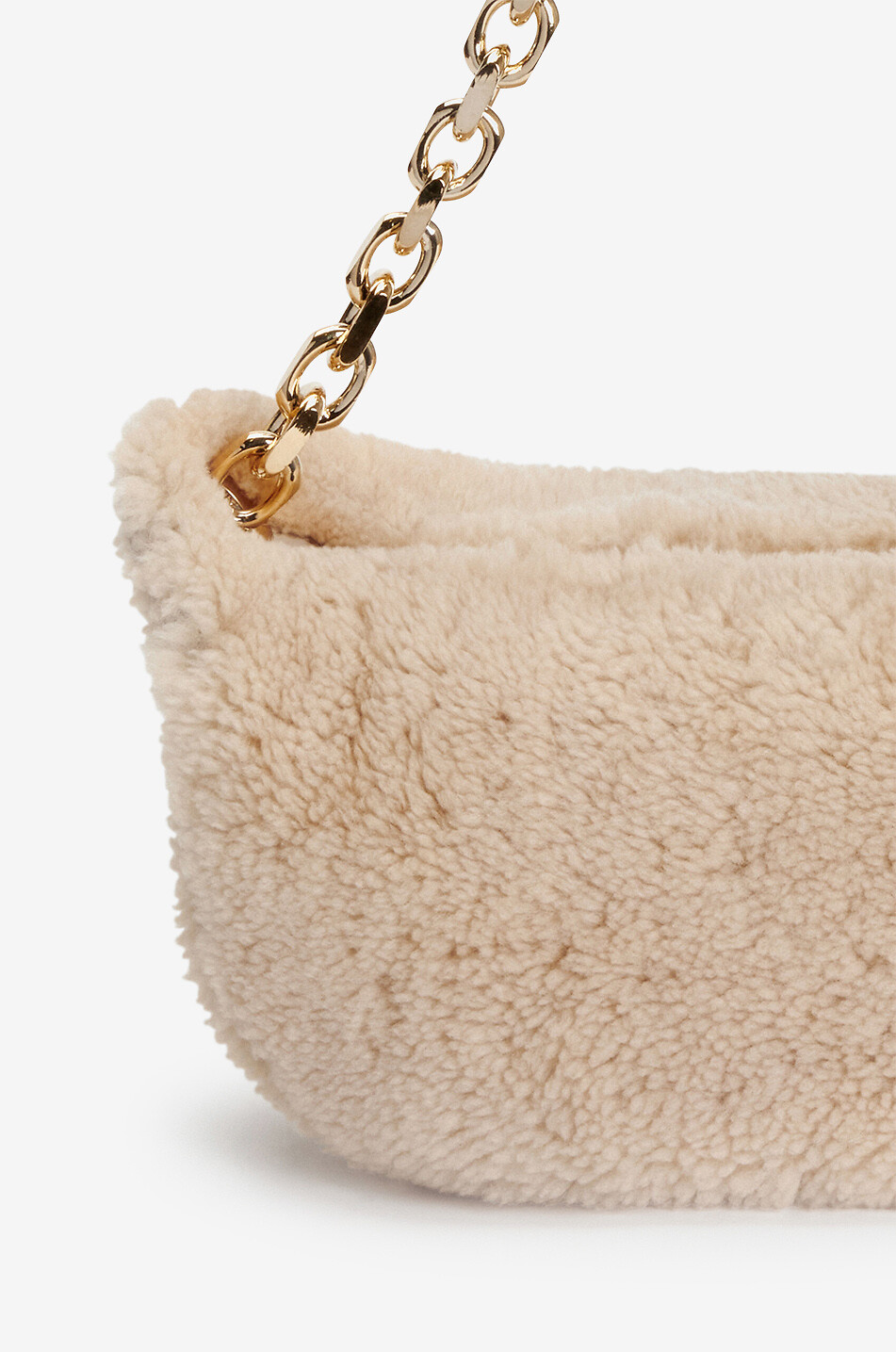 Schultertasche aus Shearling Eyelet