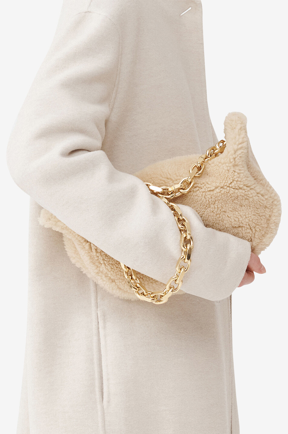 Sac porté épaule en peau lainée Eyelet