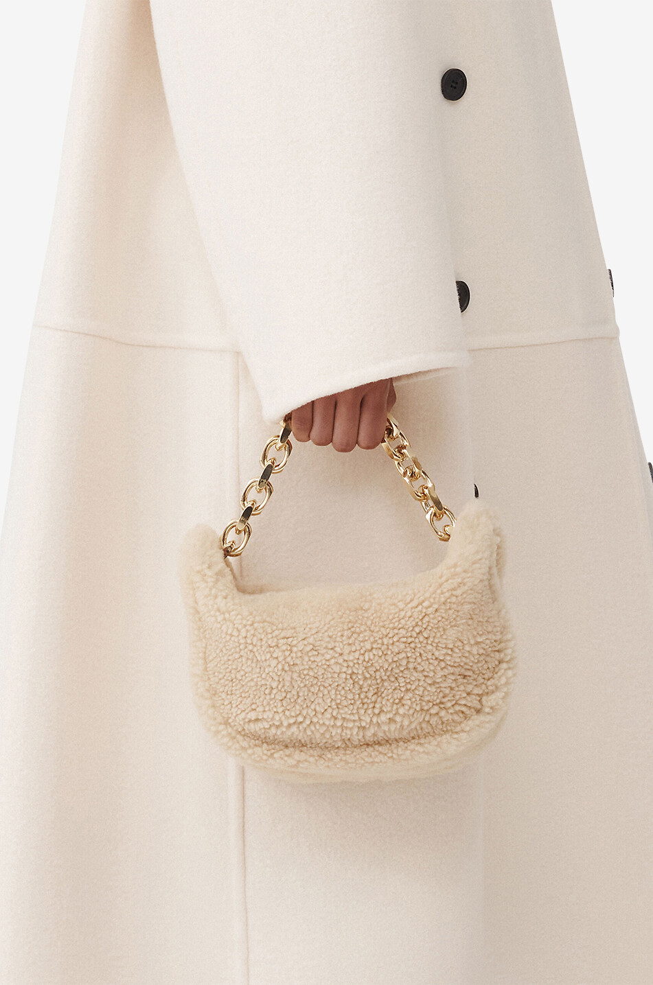 Schultertasche aus Shearling Eyelet Mini