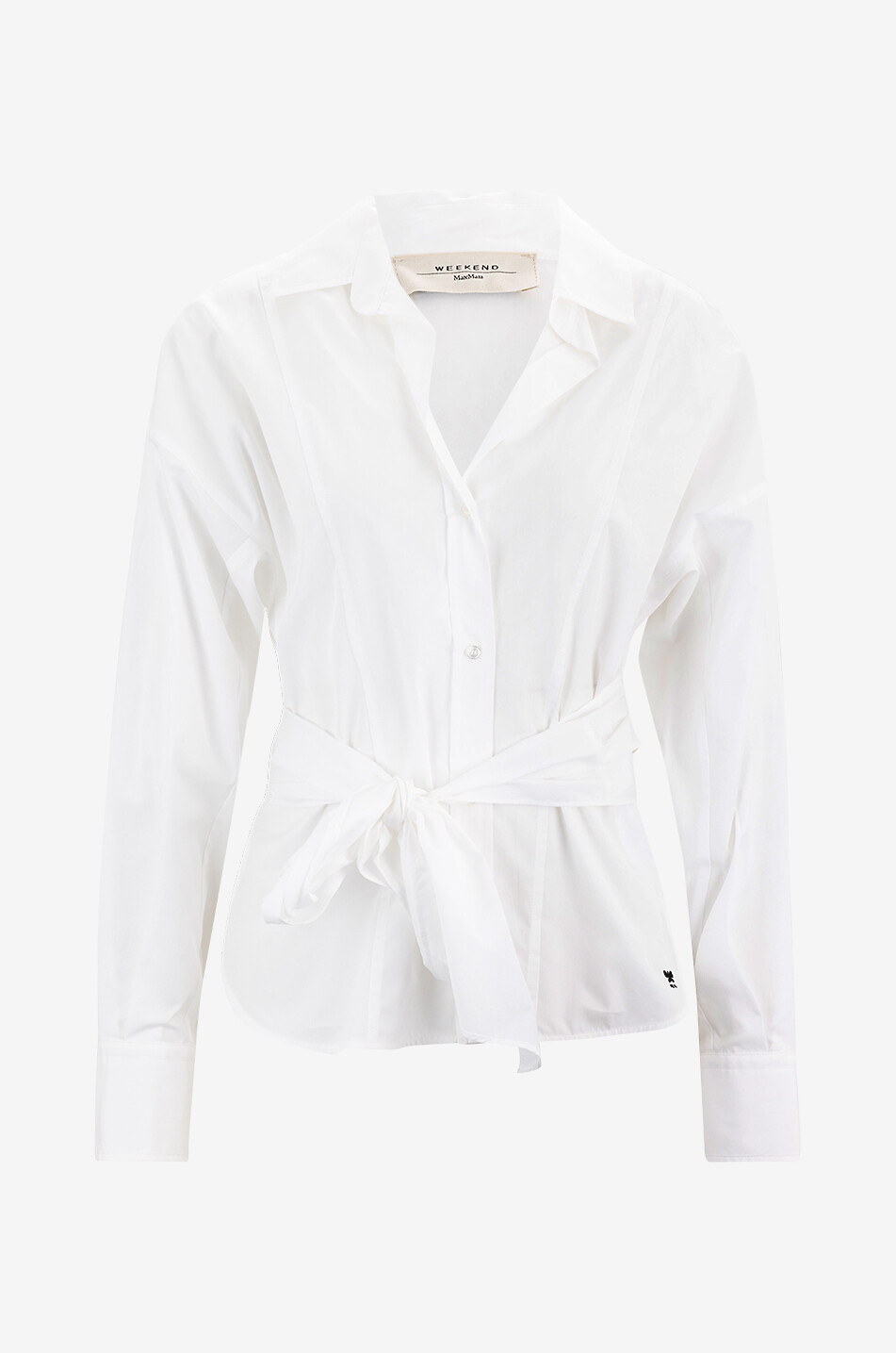 WEEKEND MAX MARA Torino belted cinched poplin shirt Women WHITE 1