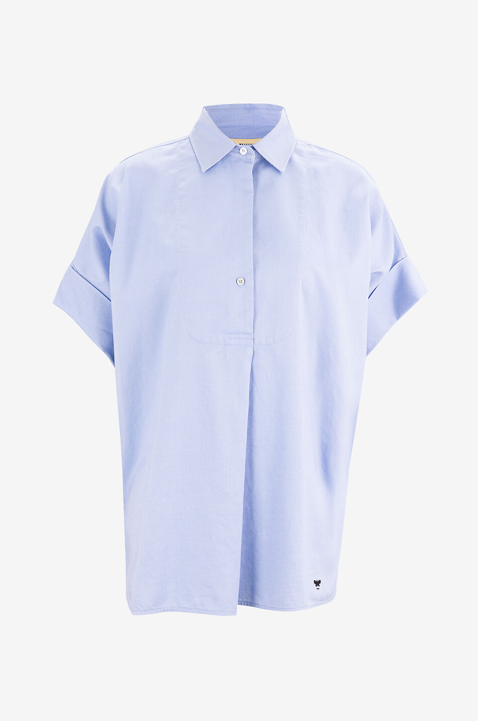 Brema textured poplin short-sleeved oversize shirt