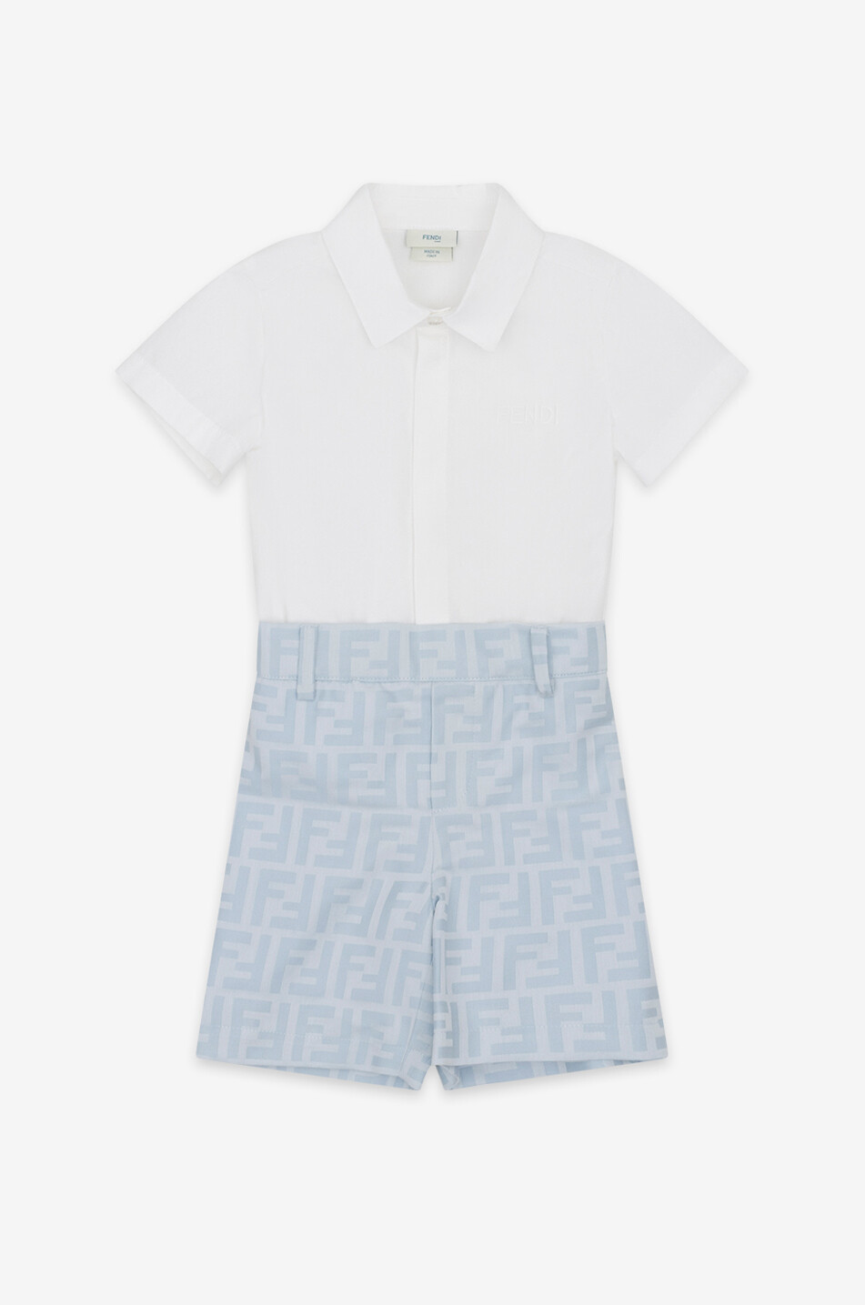 Baby FF jacquard and short sleeved shirt set FENDI Bongenie