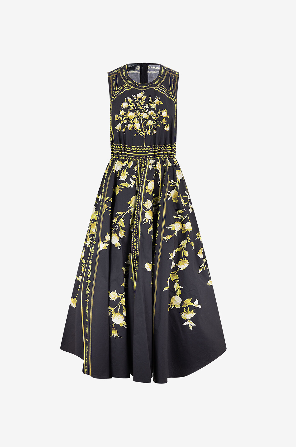 Robe midi sans manches en popeline fleurie Papier Peint