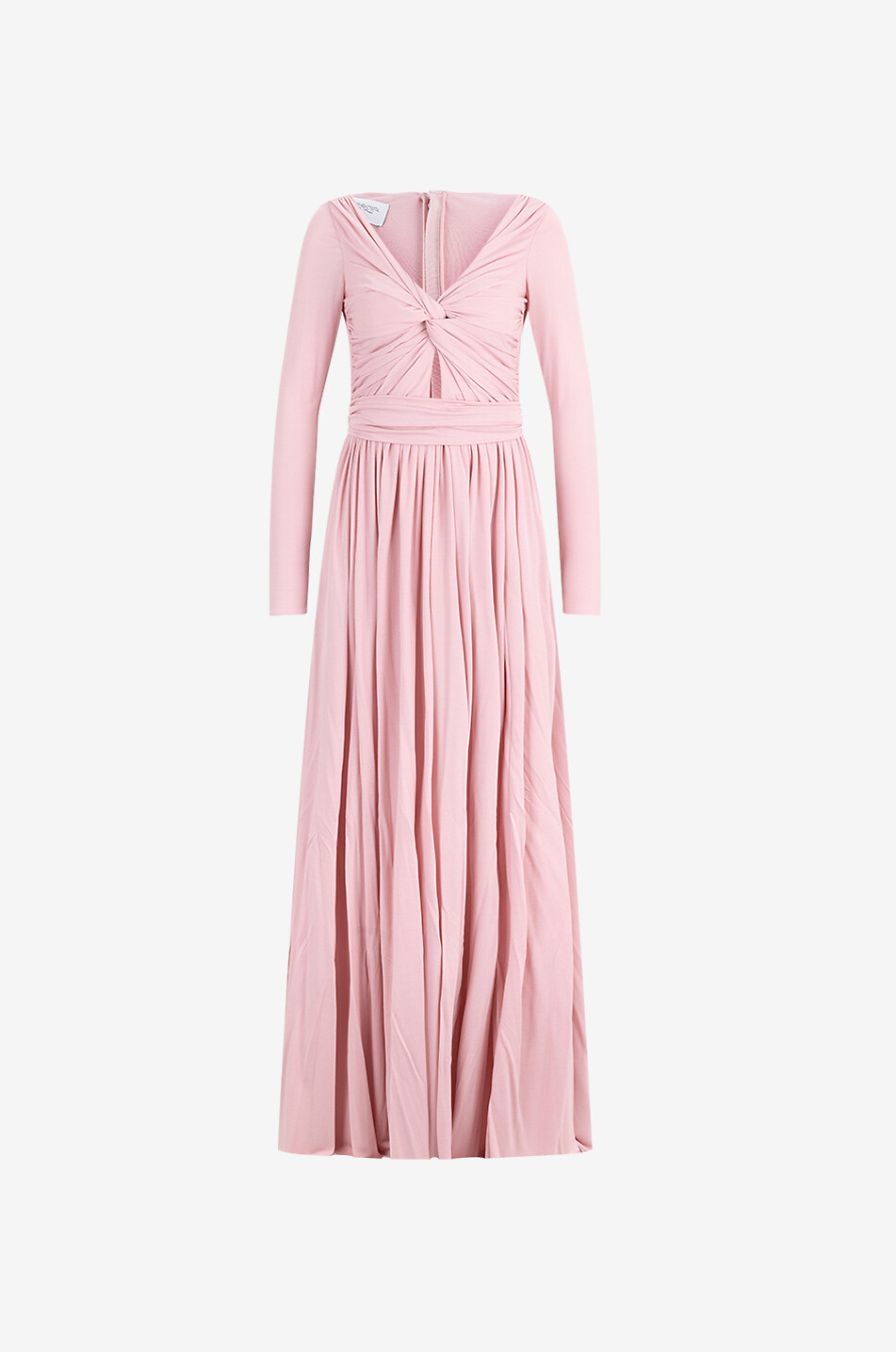 Quartz Rose long draped fine-gauge knit dress