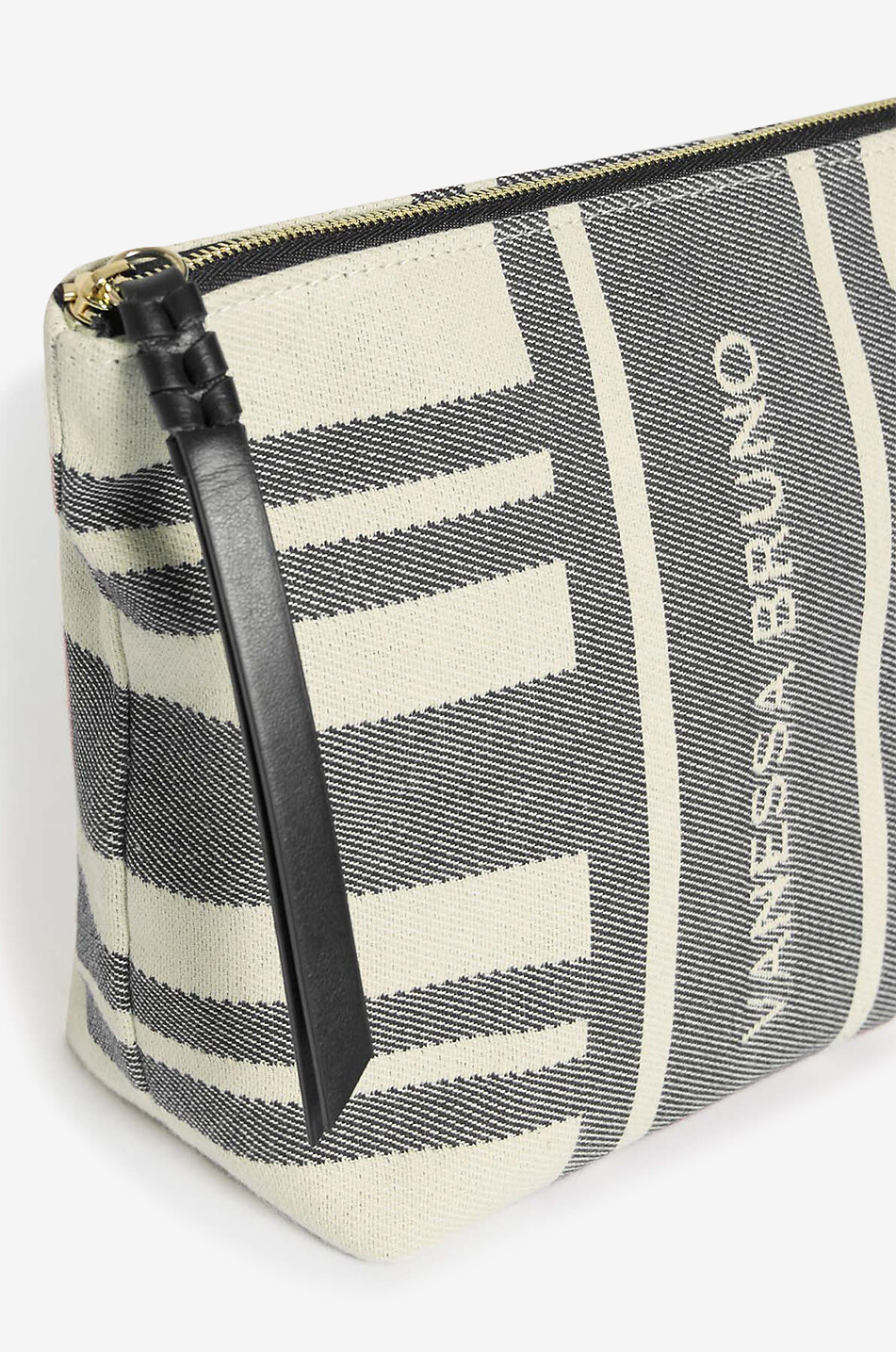 Logo embroidered zipped pouch in striped canvas VANESSA BRUNO Bongenie