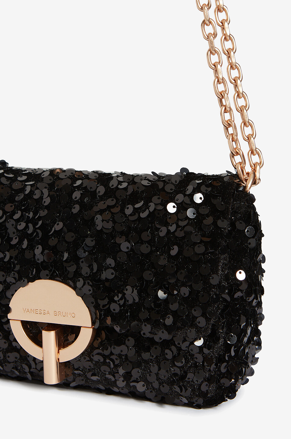 VANESSA BRUNO Moon Nano sequinned shoulder bag Women BLACK 4