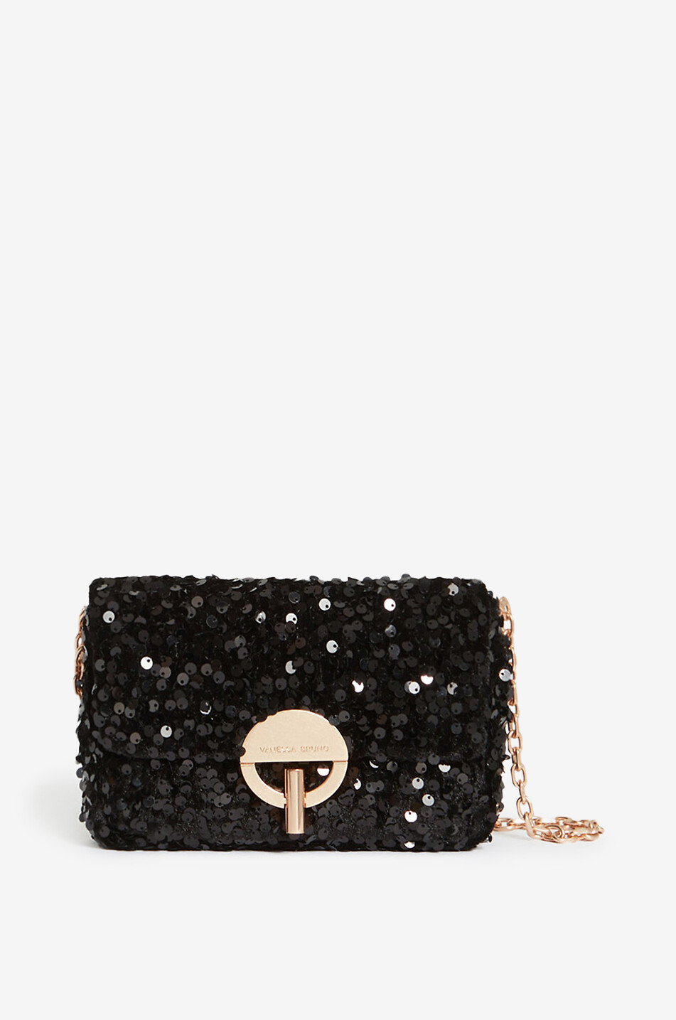 VANESSA BRUNO Moon Nano sequinned shoulder bag Women BLACK 1