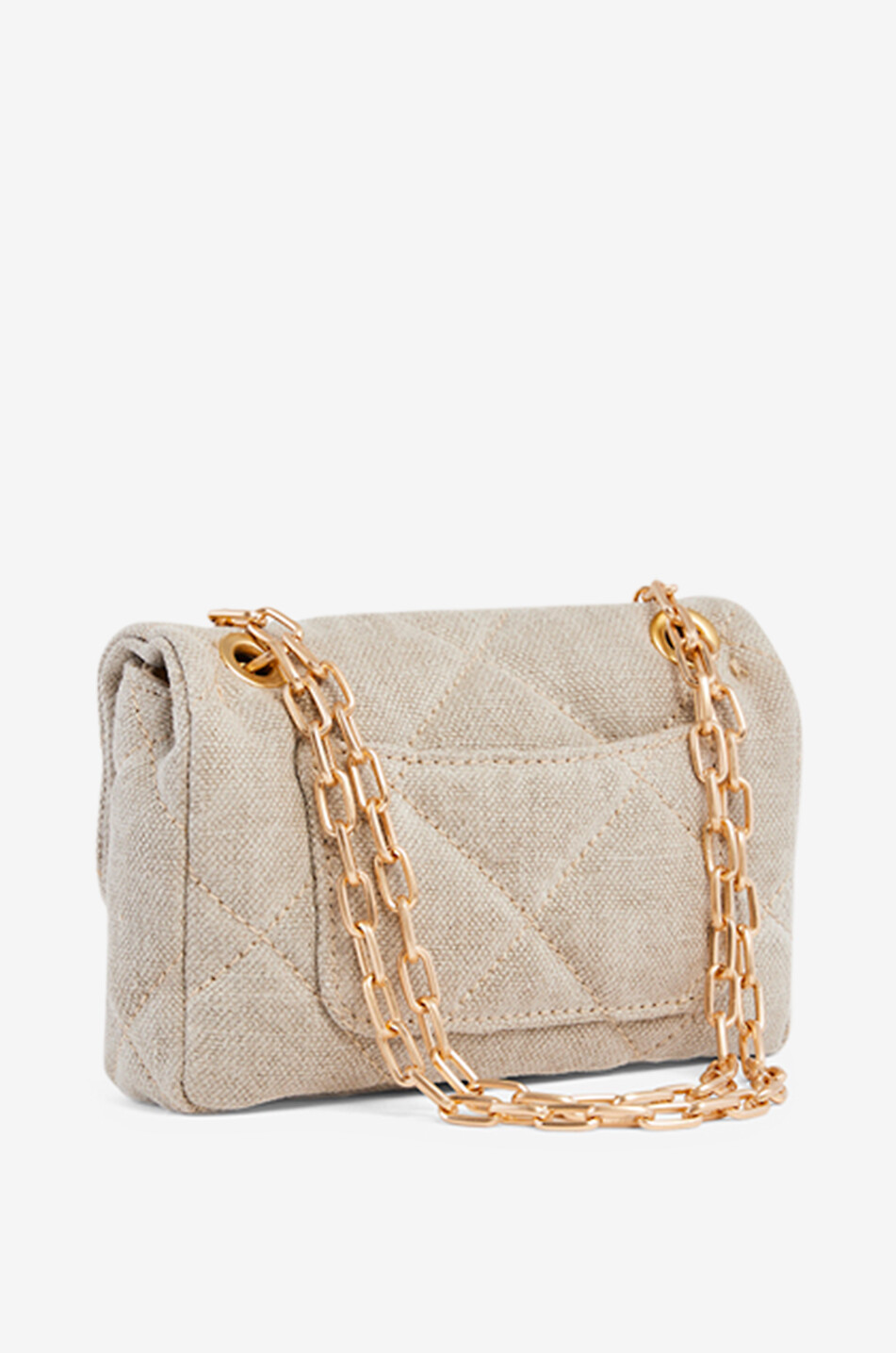 VANESSA BRUNO Schultertasche aus Leinen Nano Moon Damen BEIGE 3