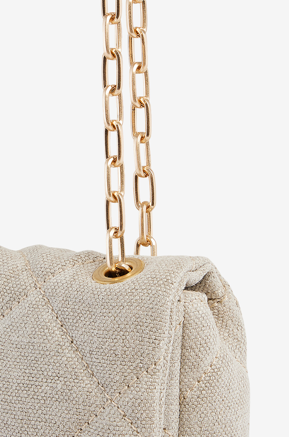 VANESSA BRUNO Schultertasche aus Leinen Nano Moon Damen BEIGE 7
