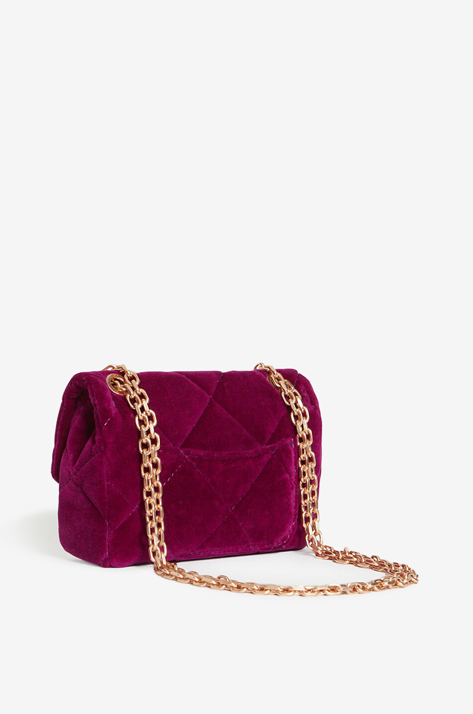 VANESSA BRUNO Sac porté épaule en velours matelassé Moon Nano Femme ROSE FONCÉ 3