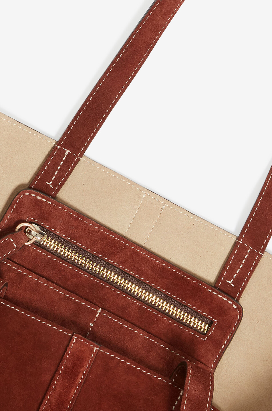 VANESSA BRUNO Sac cabas en cuir nubuck Daily Small Femme MARRON FONCÉ 9