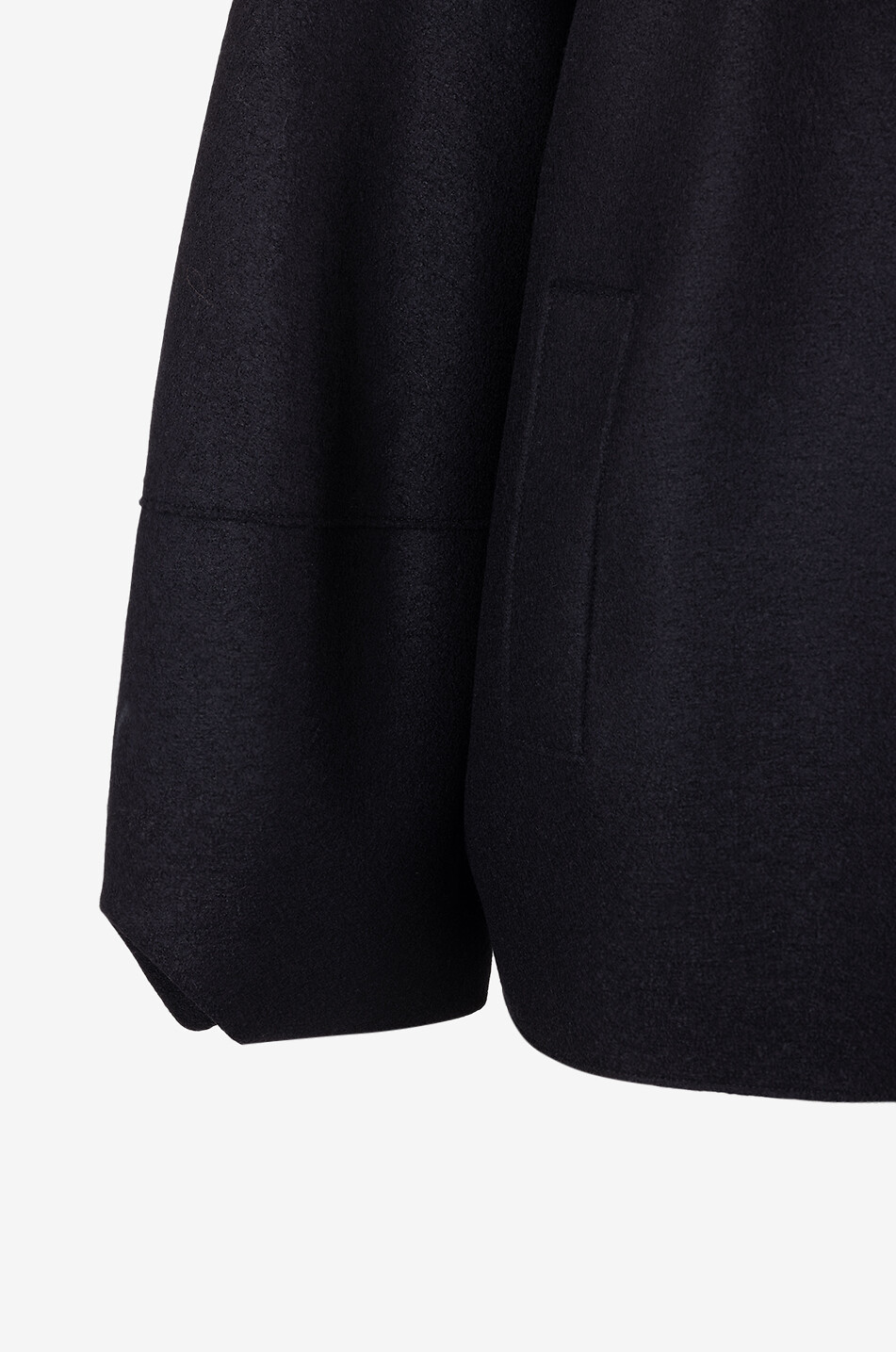 HARRIS WHARF Veste chemise à manches bouffantes en laine vierge Femme NOIR 3