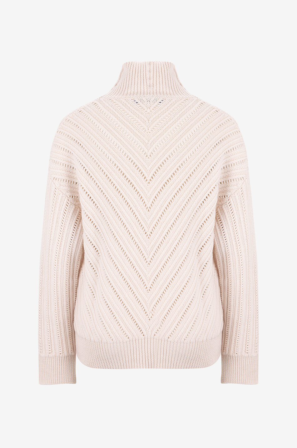 Lochstrickpullover aus Schurwolle mit Fischgrät-Motiv