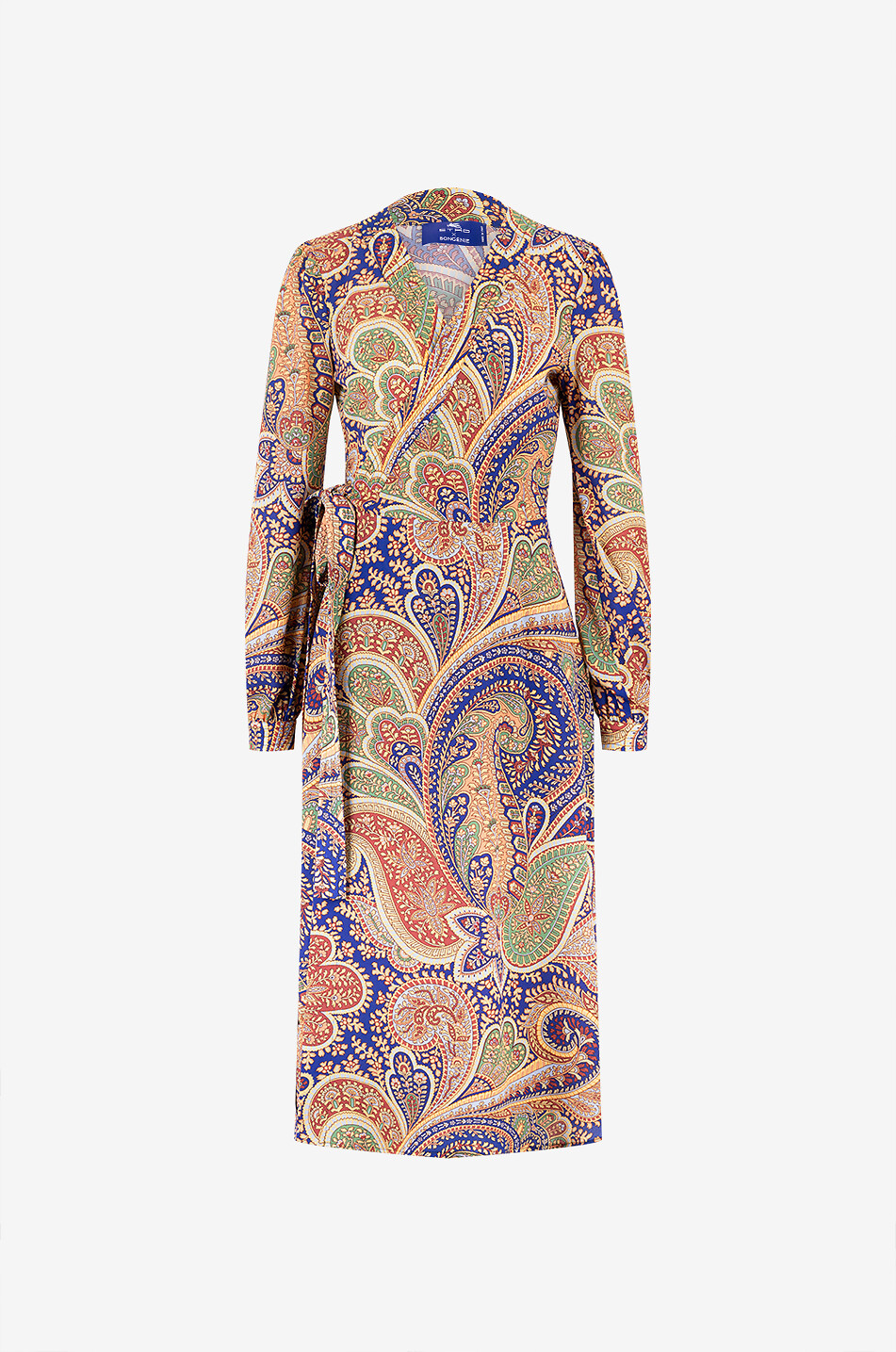 Etro x Bongénie Paisley midi wrap dress in crepe