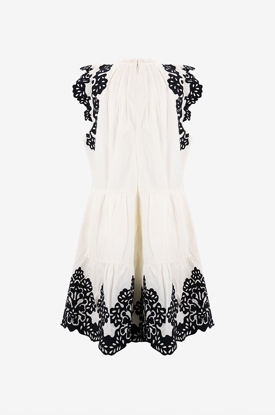 Robe courte brodée en coton Laila