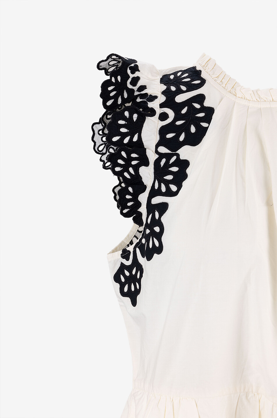 Robe courte brodée en coton Laila