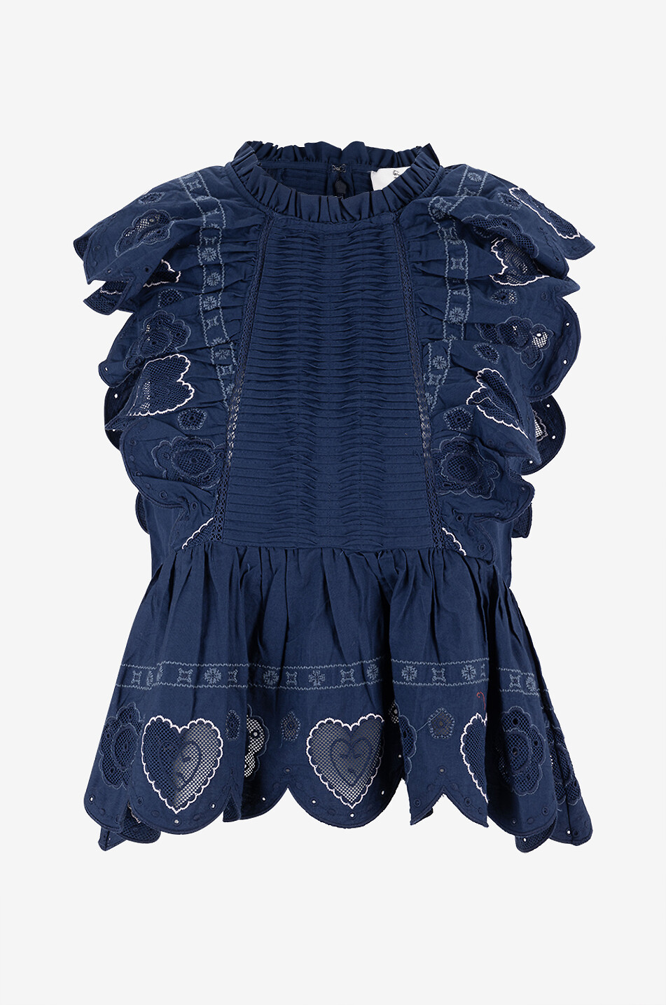 Jeanetta embroidered cotton sleeveless top